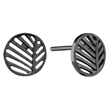 Christina Collect Black rhodium-plated silver My special Palm Beautiful stud earrings, also available in silver, gold-plated and pink, model 671-B83